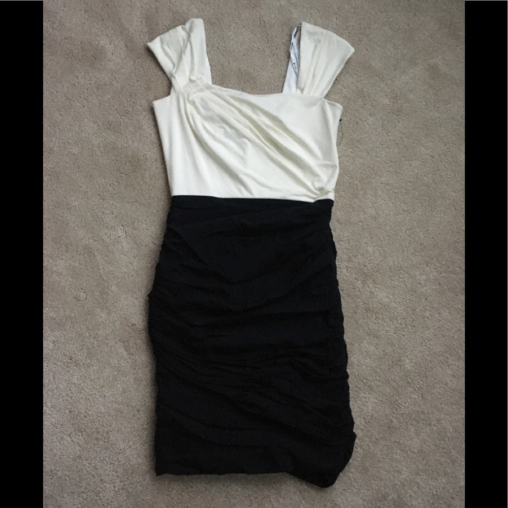 Tadashi shoji black and white dress, size 10